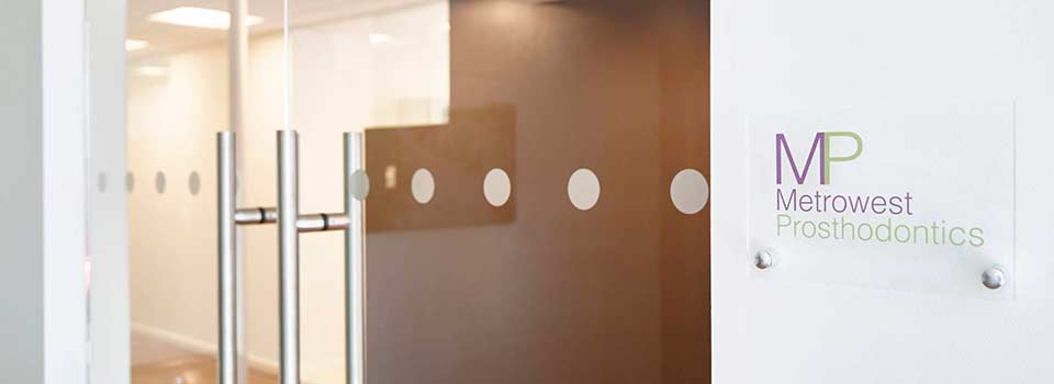 glass doors at Metrowest Prosthodontics